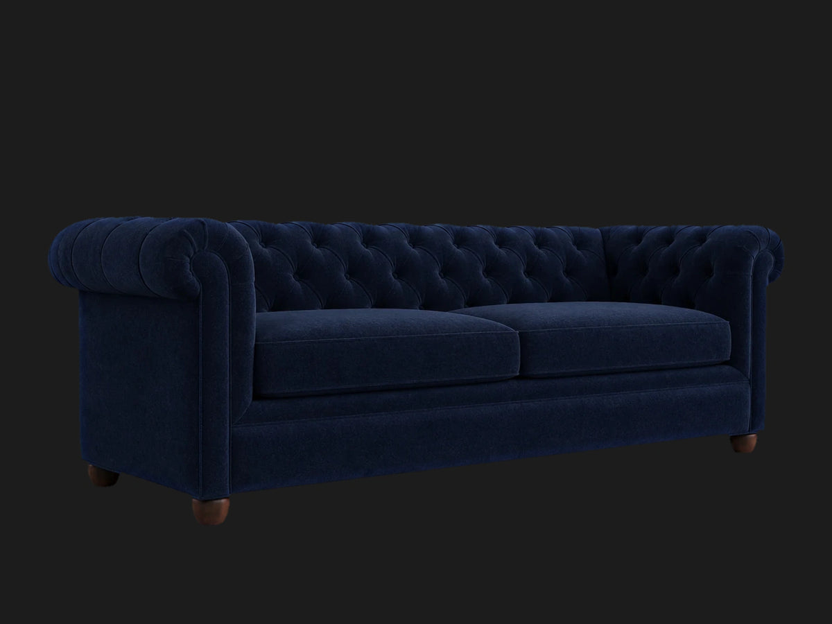 TRS-SF-007 sofa 45 degree left view in velvet midnight