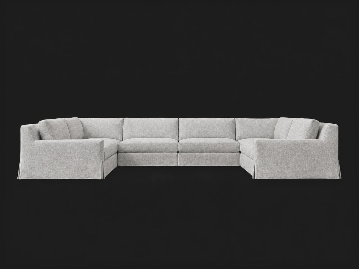 Modena 6-Piece U-Sectional — Heritage Belgian Linen Agate
