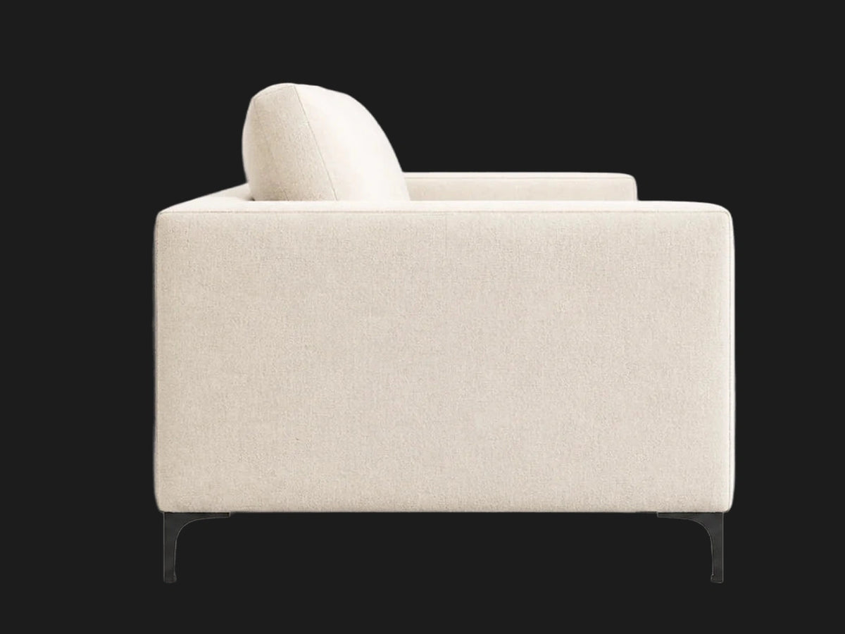 TRS-SF-006 sofa side view in Italian Brushed Wool Vanilla