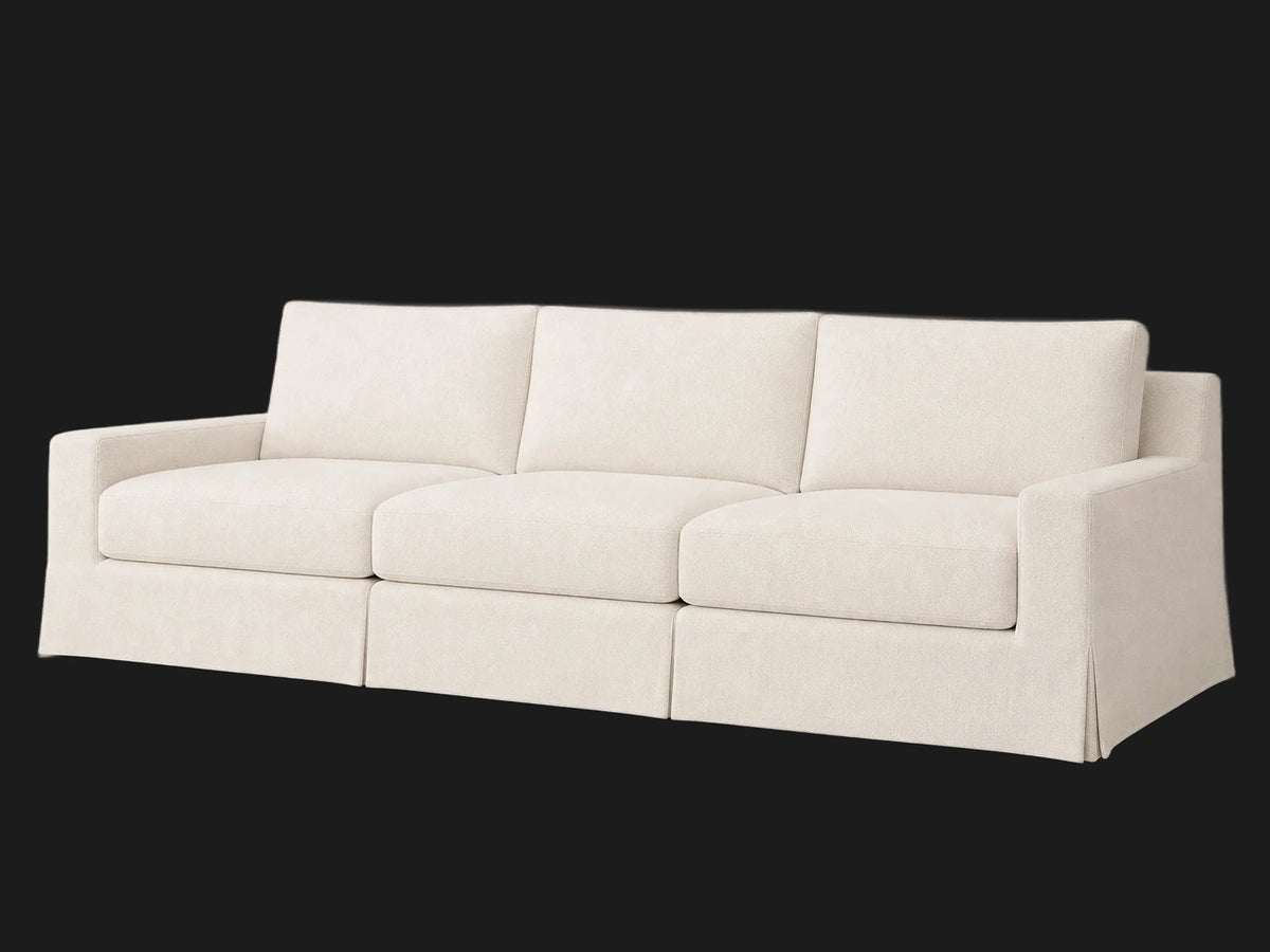 FRANK-RHR-019 sofa 45 left view in Italian Brushed Wool Vanilla