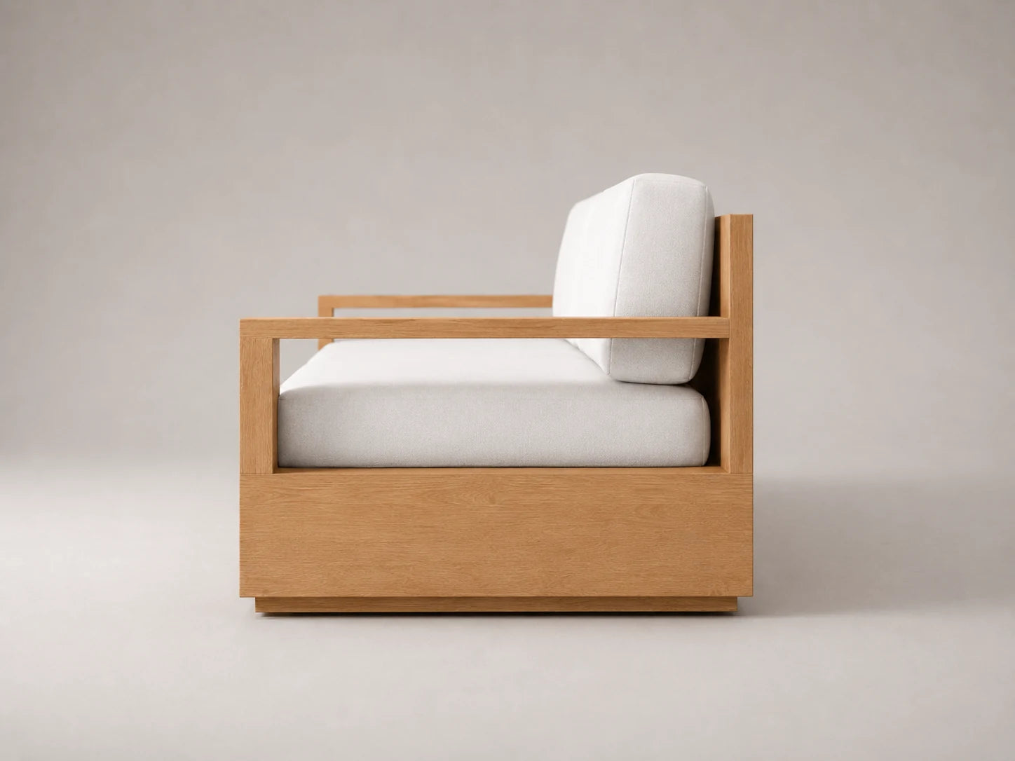 Outdoor Three-Seat Sofa, Teak Frame, Performance Fabric, product view