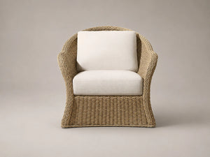 Outdoor Lounge Chair, Wicker Frame, Performance Fabric