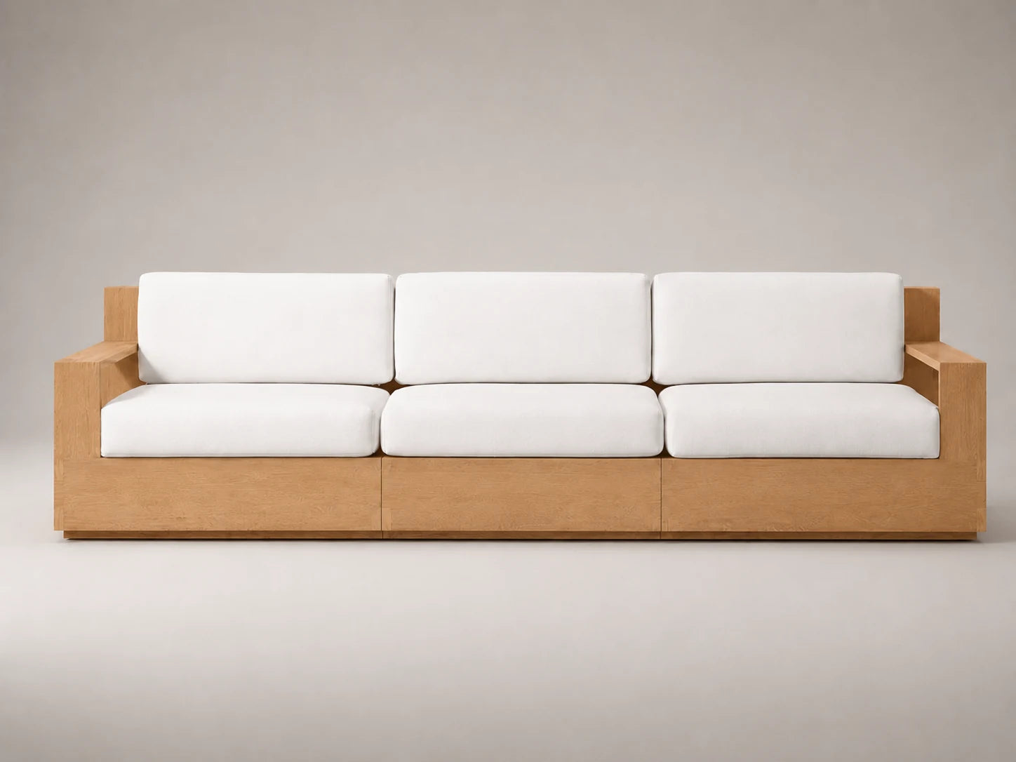 Outdoor Three-Seat Sofa, Teak Frame, Performance Fabric, product view