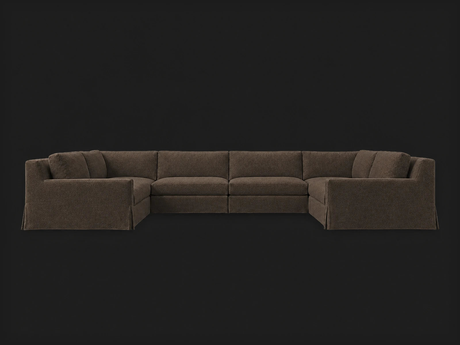 Modena 6-Piece U-Sectional — Italian Brushed Wool Cocoa