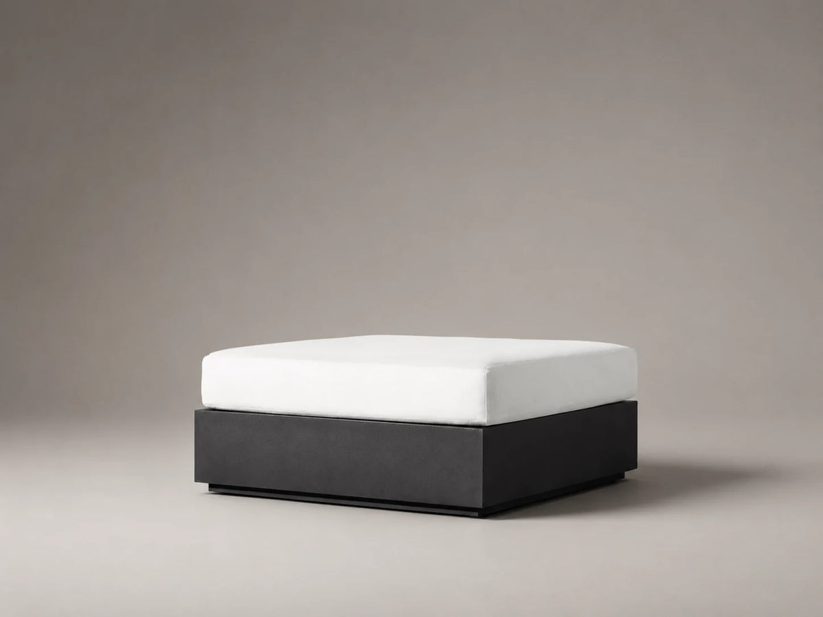 Outdoor Ottoman, Aluminum Frame, Performance Fabric, product view