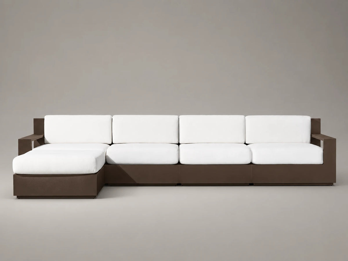 Outdoor Modular Chaise Sofa, Aluminum Frame, Performance Fabric, product view