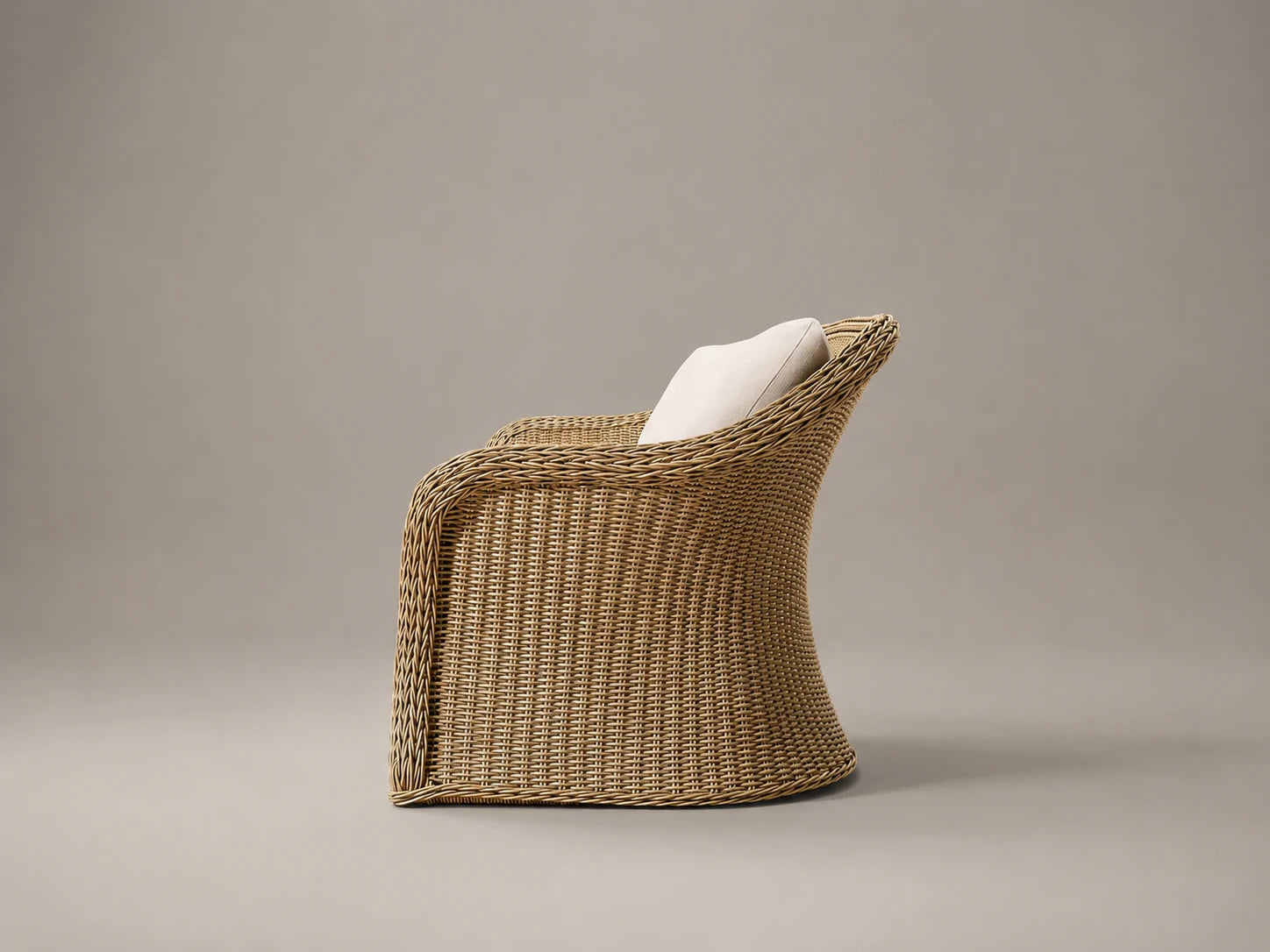 Outdoor Sofa, Wicker Frame, Performance Fabric, product view