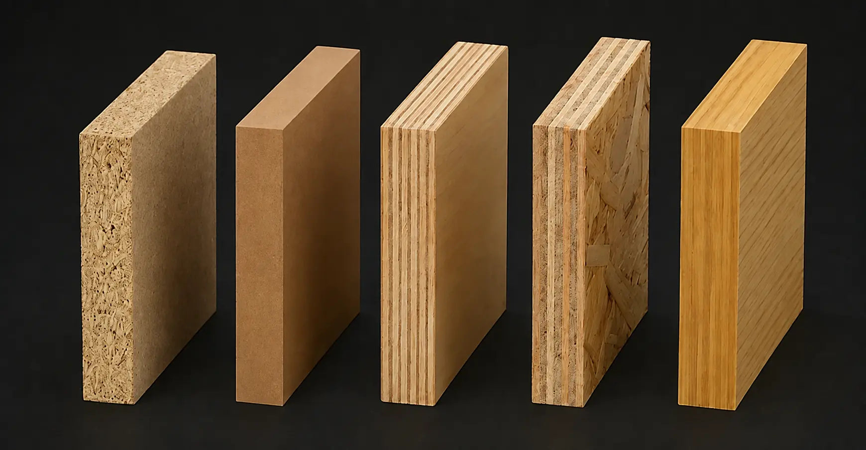 Wood panel substrate and board construction samples