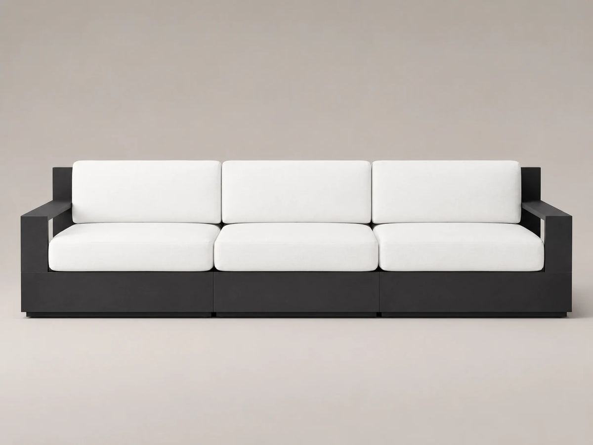 Outdoor Modular Three-Seat Sofa, Aluminum Frame, Performance Fabric, product view