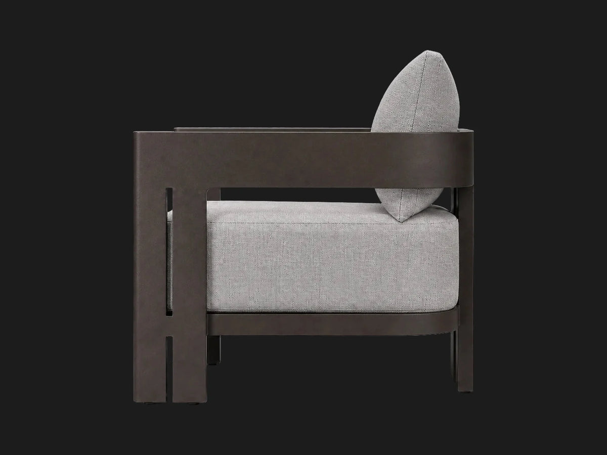 outdoor-chair-aluminum-frame-performance-grade-fabric #Fabric & Color_Performance Linen Weave Cloud