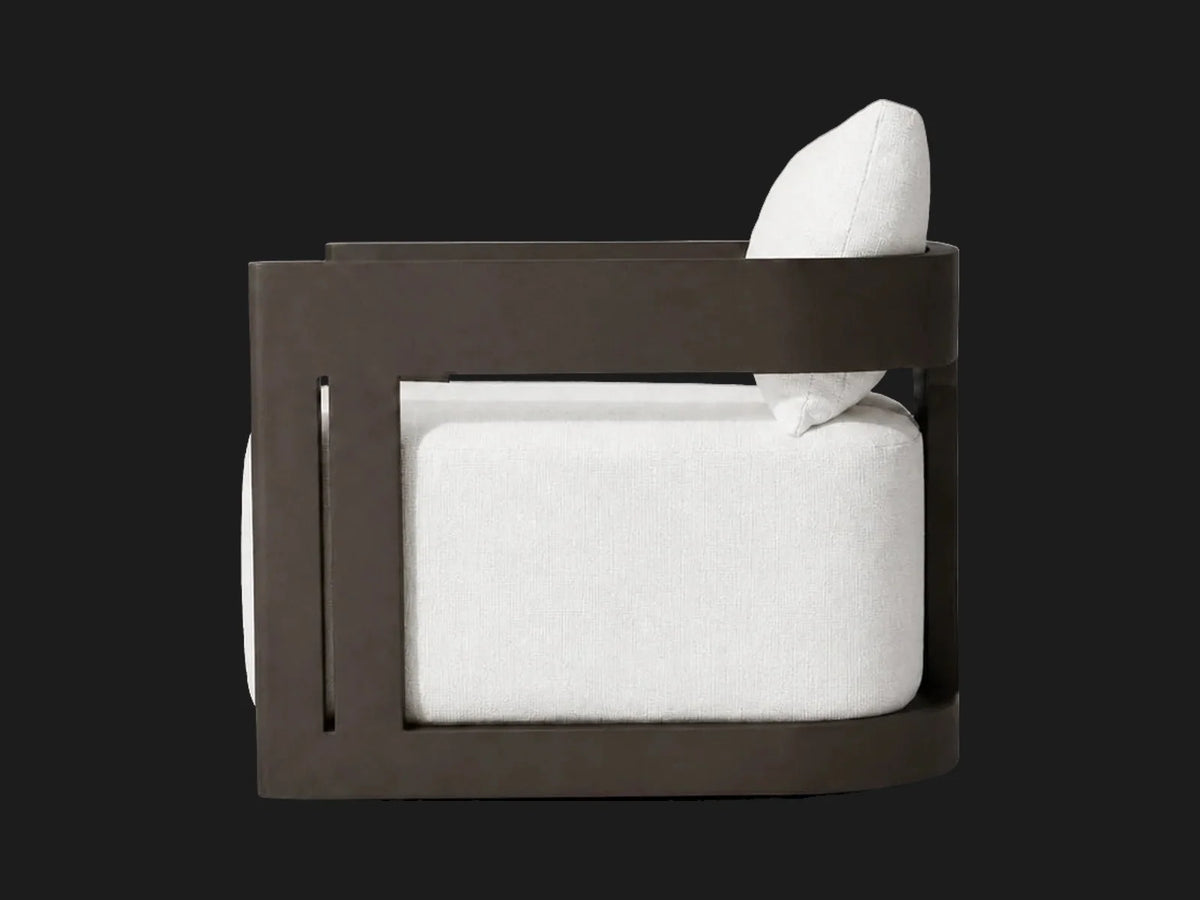 outdoor-swivel-chair-aluminum-frame-performance-fabric #Fabric & Color_Performance Linen Weave Pure White