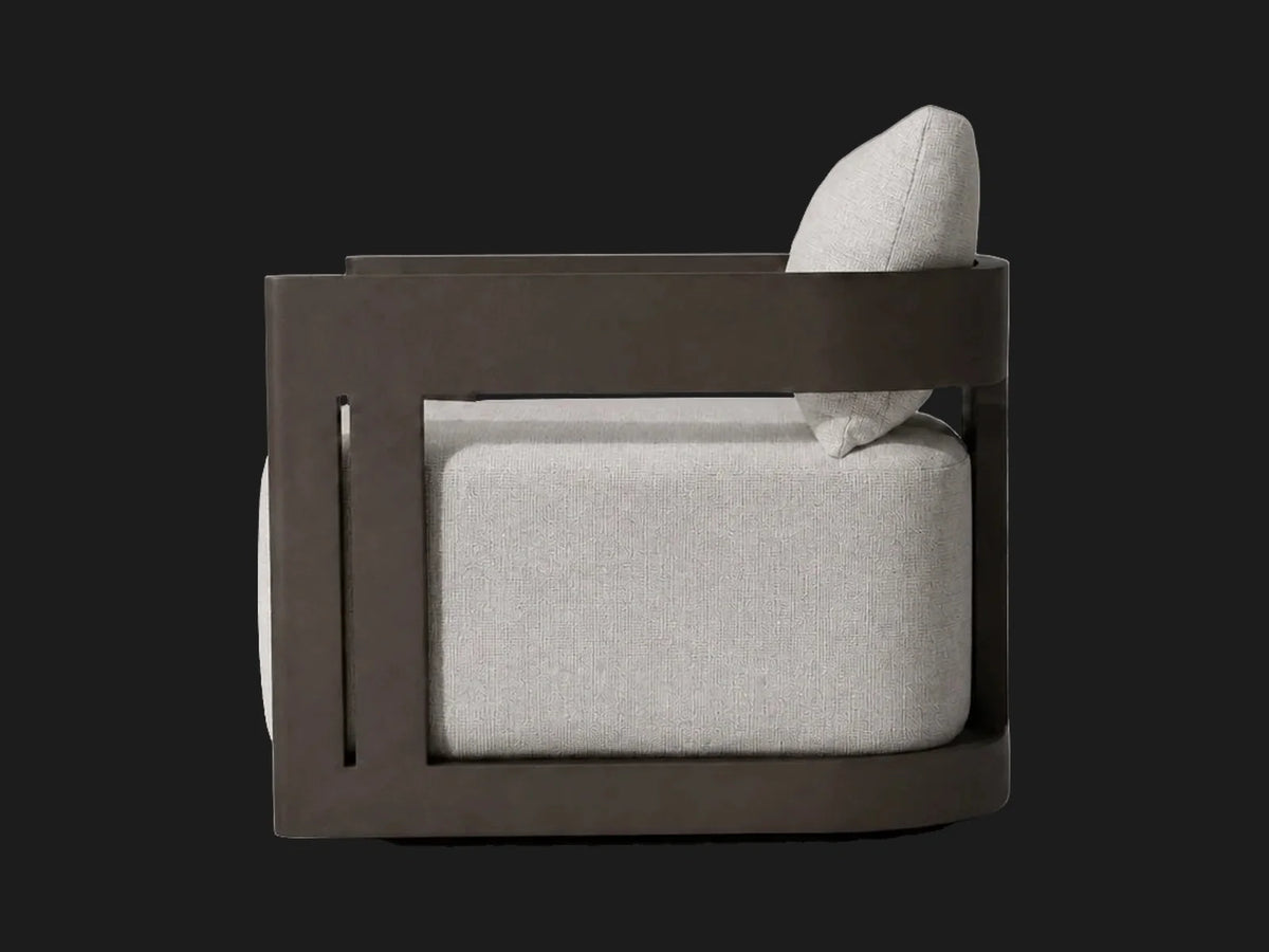 outdoor-swivel-chair-aluminum-frame-performance-fabric #Fabric & Color_Performance Linen Weave Cloud