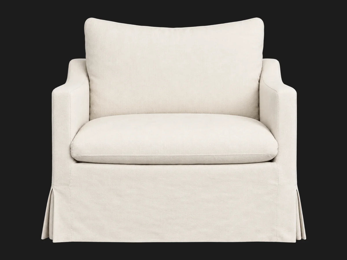 Amelia Chair in Italian Brushed Wool Vanilla — front view