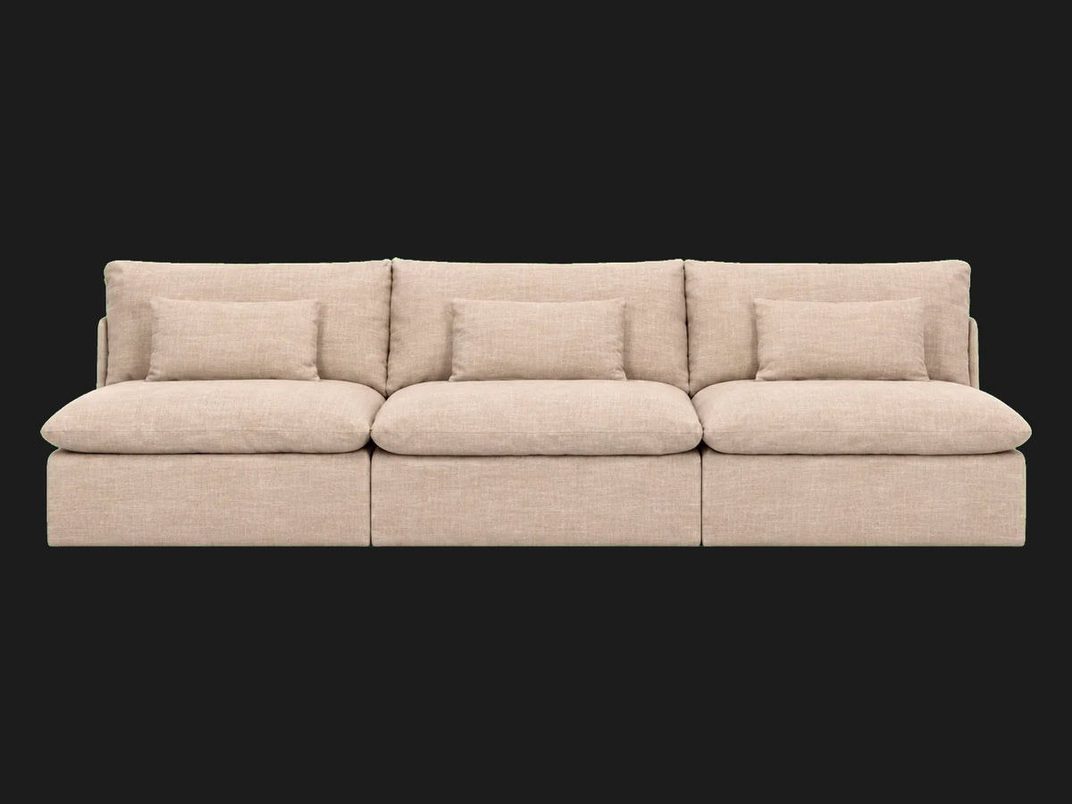 Aria Slipcovered Modular Sectional Sofa — Heritage Belgian Linen Petal