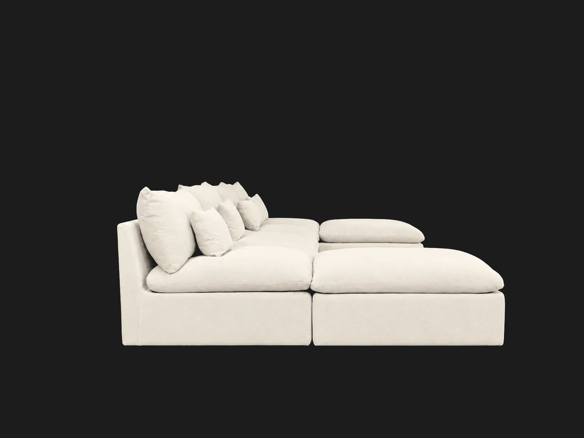 Aria U-Shape Sectional — Wool Vanilla side view
