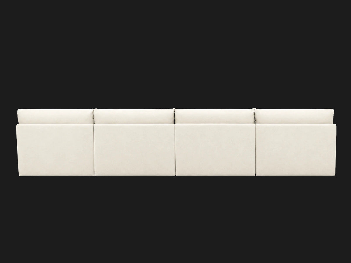 Aria U-Shape Sectional — Wool Vanilla rear view