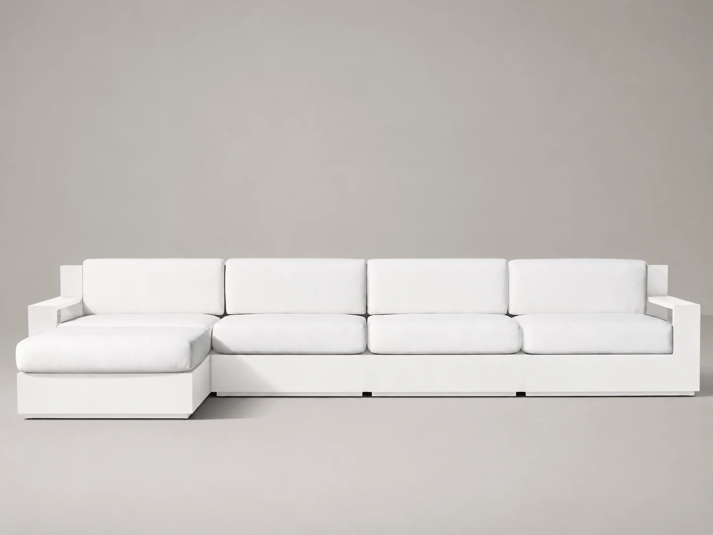 Outdoor Modular Chaise Sofa, Aluminum Frame, Performance Fabric, product view
