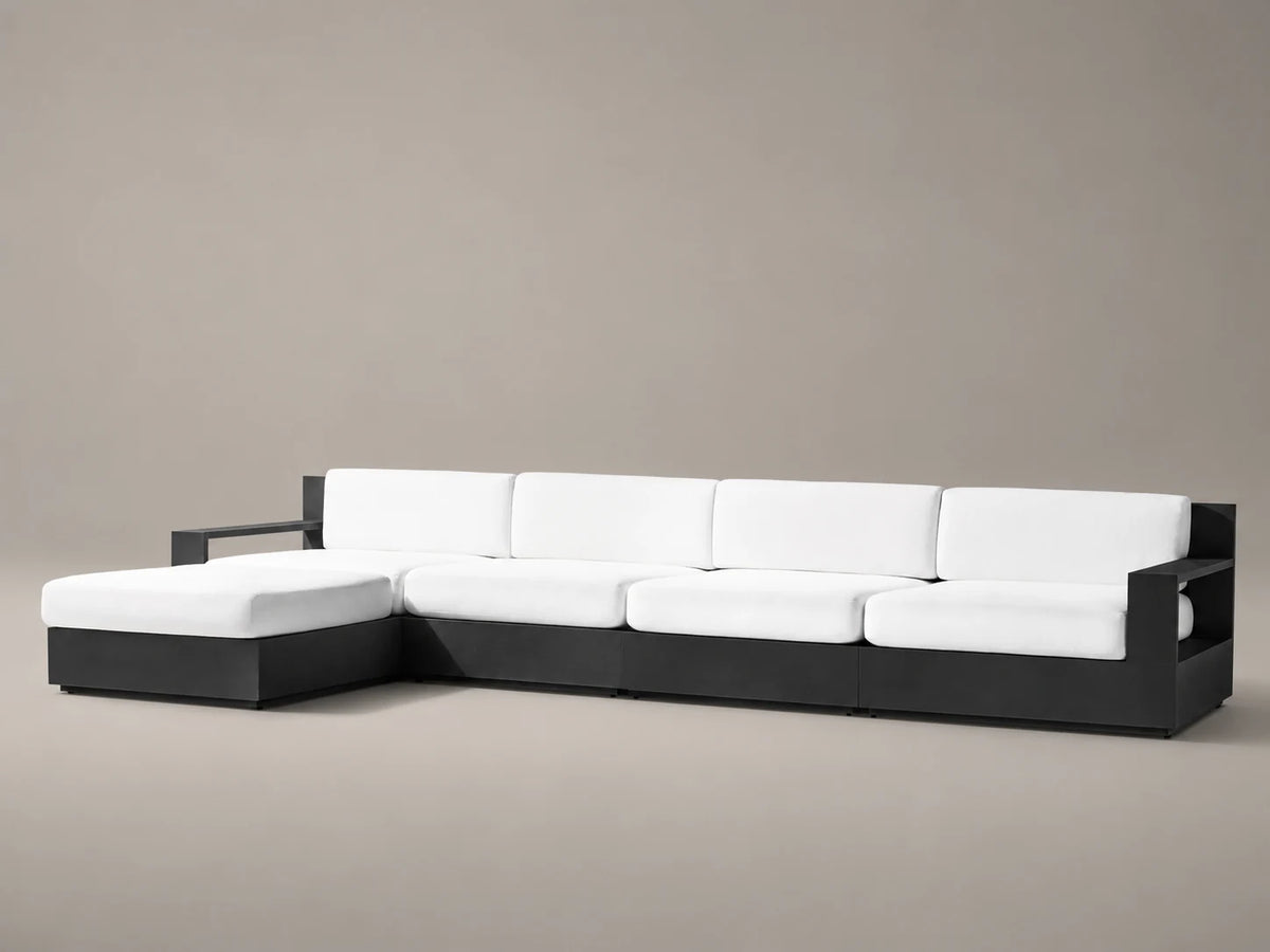 Outdoor Modular Chaise Sofa, Aluminum Frame, Performance Fabric, product view