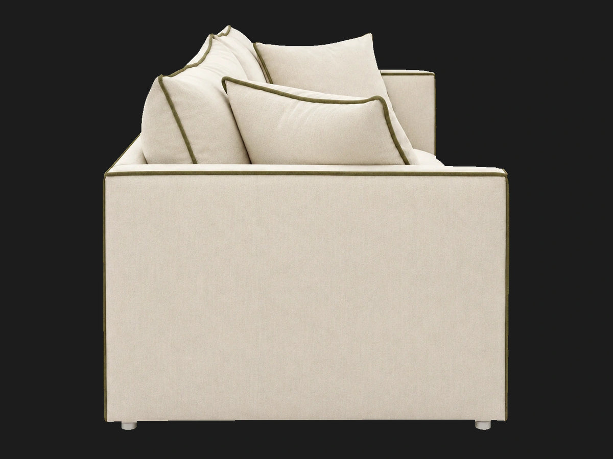 Coco 2.5 Seater Sofa in Italian Brushed Wool Vanilla — true side view