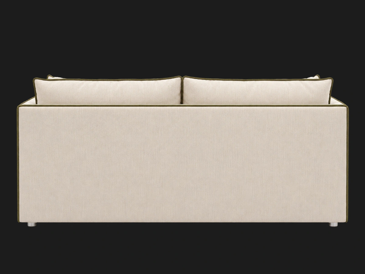 Coco 2.5 Seater Sofa in Italian Brushed Wool Vanilla — rear view