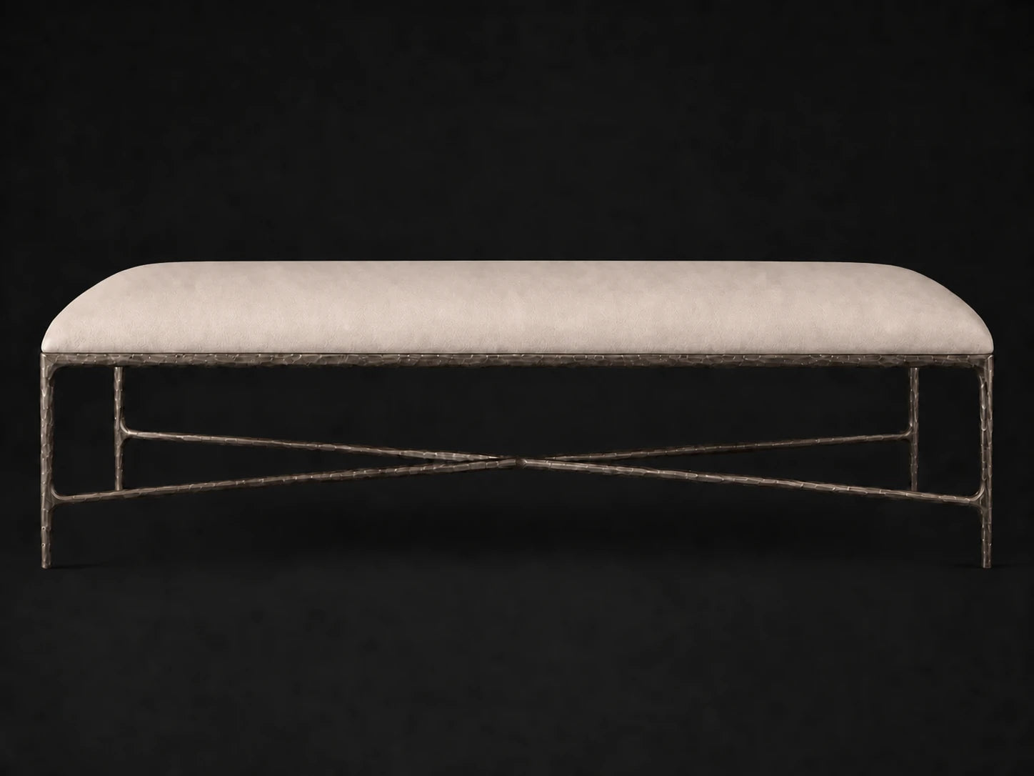 Rectangular Coffee Ottoman — Nubuck Leather Sail — Forged Bronze #Fabric & Color_Nubuck Leather Sail