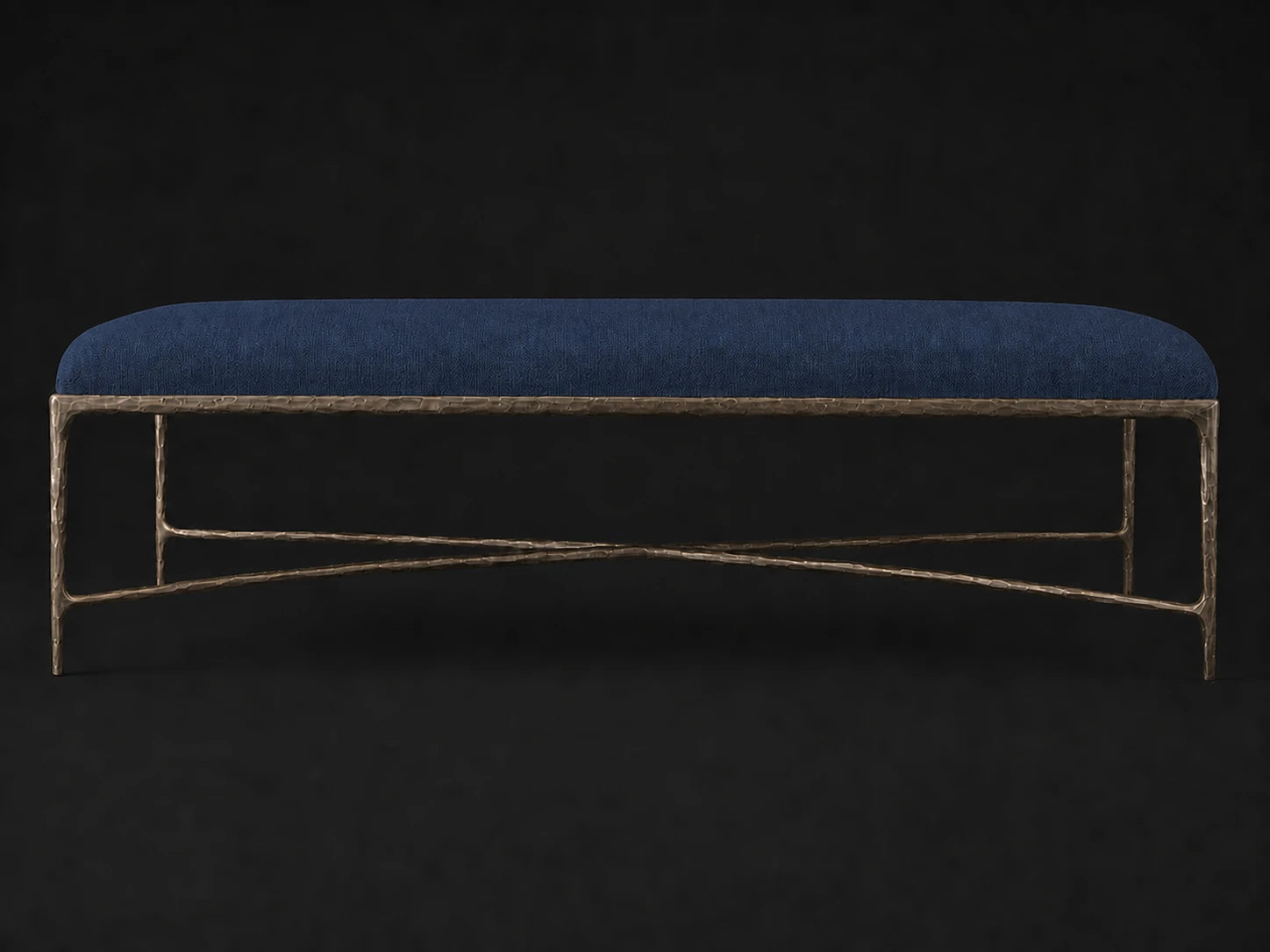 Rectangular Coffee Ottoman — Performance Linen Weave Bay — Forged Bronze #Fabric & Color_Performance Linen Weave Bay