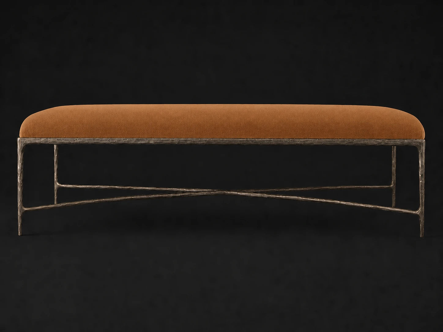 Rectangular Coffee Ottoman — Performance Velvet Cider — Forged Bronze #Fabric & Color_Performance Velvet Cider
