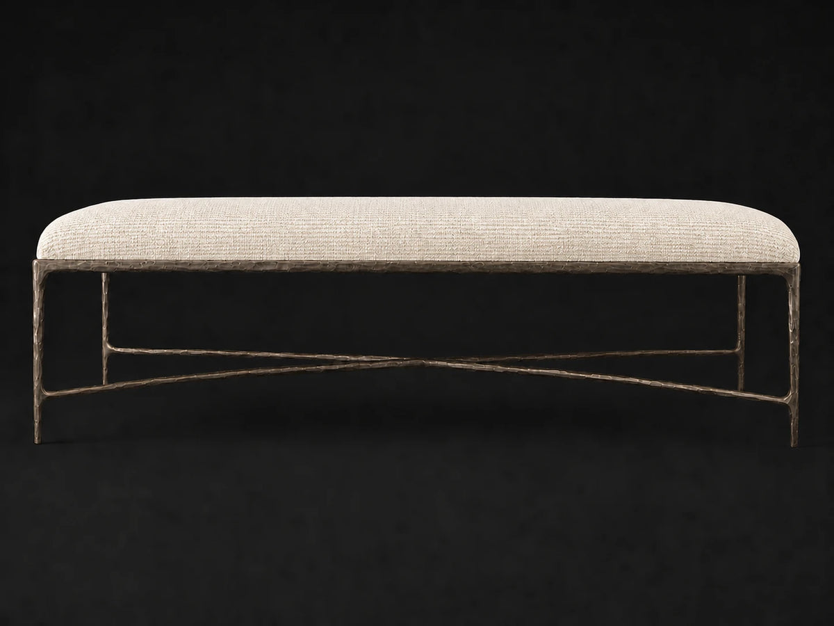 Rectangular Coffee Ottoman — Performance Woven Chenille Desert — Forged Bronze #Fabric & Color_Performance Woven Chenille Desert