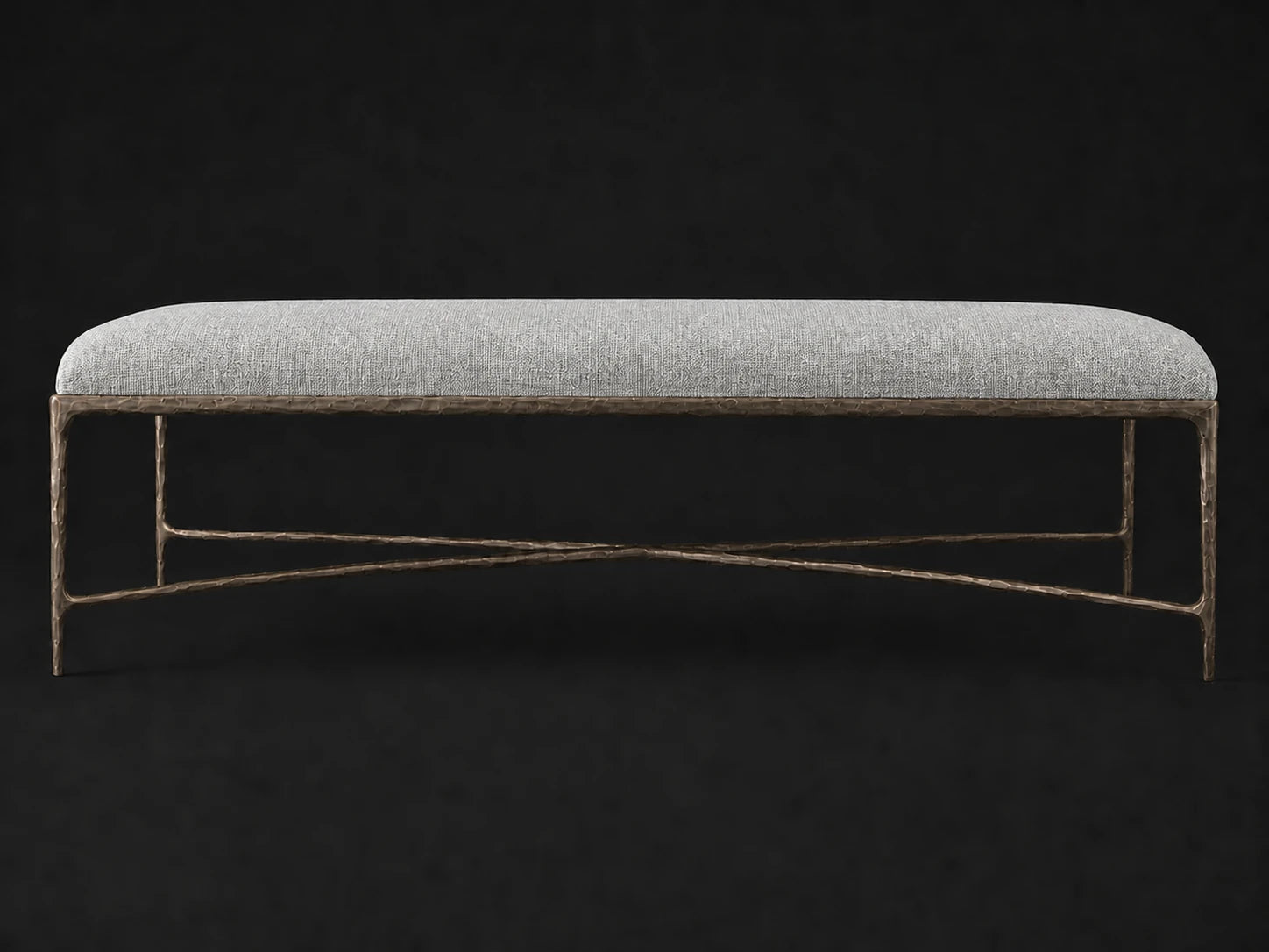 Rectangular Coffee Ottoman — Performance Woven Chenille Steel — Forged Bronze #Fabric & Color_Performance Woven Chenille Steel