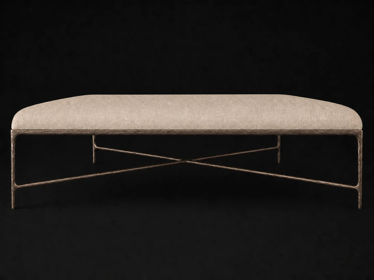 Square Coffee Ottoman — Italian Brushed Wool Fox — Forged Bronze #Fabric & Color_Italian Brushed Wool Fox