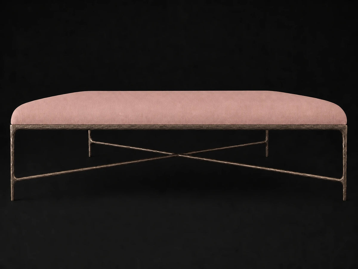 Square Coffee Ottoman — Performance Velvet Blossom — Forged Bronze #Fabric & Color_Performance Velvet Blossom
