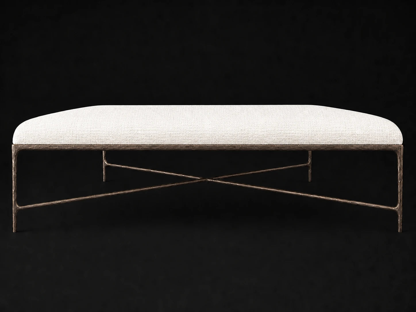 Square Coffee Ottoman — Performance Woven Chenille Lace — Forged Bronze #Fabric & Color_Performance Woven Chenille Lace