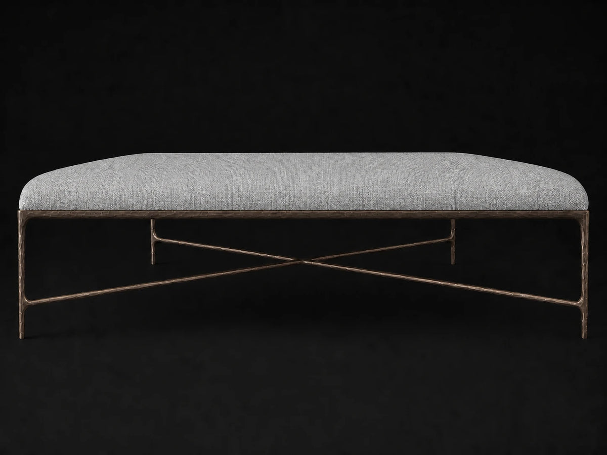 Square Coffee Ottoman — Performance Woven Chenille Steel — Forged Bronze #Fabric & Color_Performance Woven Chenille Steel