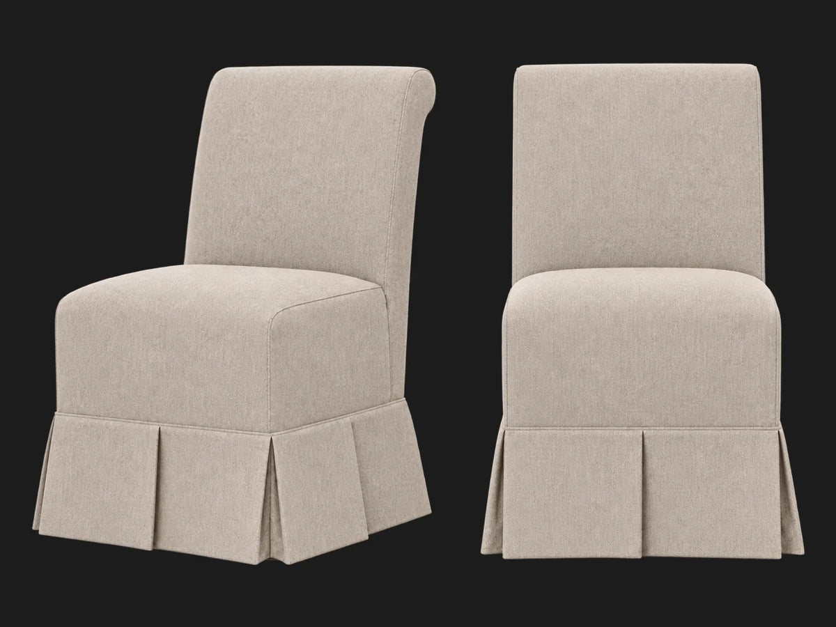 Dalia Armless Dining Chair 2-piece set in Italian Brushed Wool Fox #Fabric & Color_Italian Brushed Wool Fox