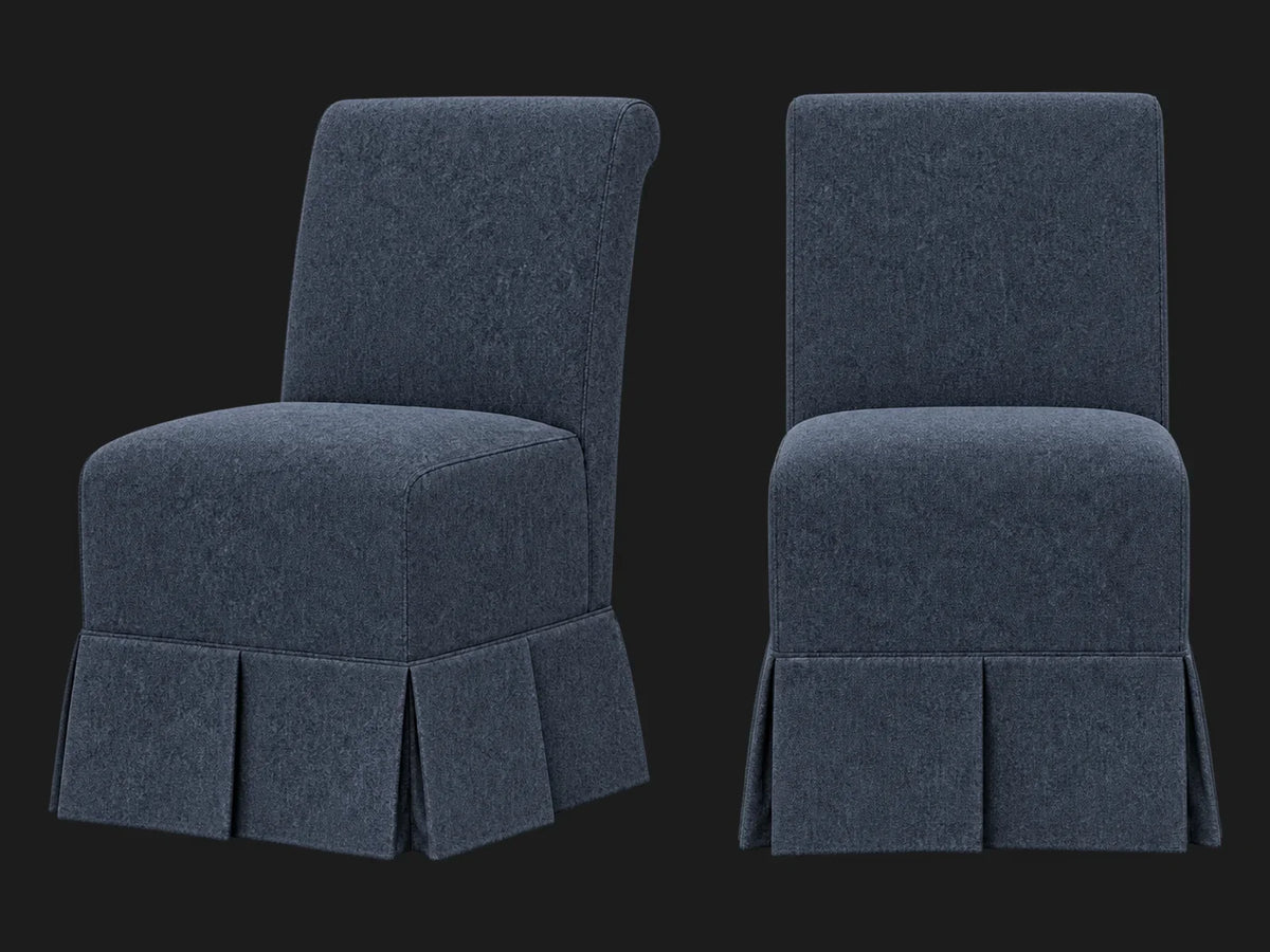 Dalia Armless Dining Chair 2-piece set in Italian Brushed Wool Harbor #Fabric & Color_Italian Brushed Wool Harbor
