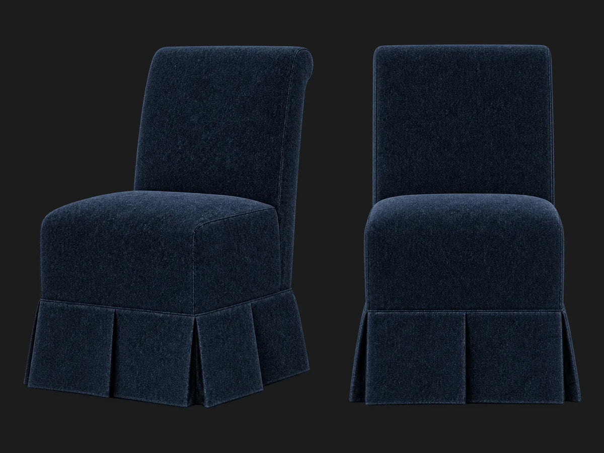 Dalia Armless Dining Chair 2-piece set in Mohair Admiral #Fabric & Color_Mohair Admiral