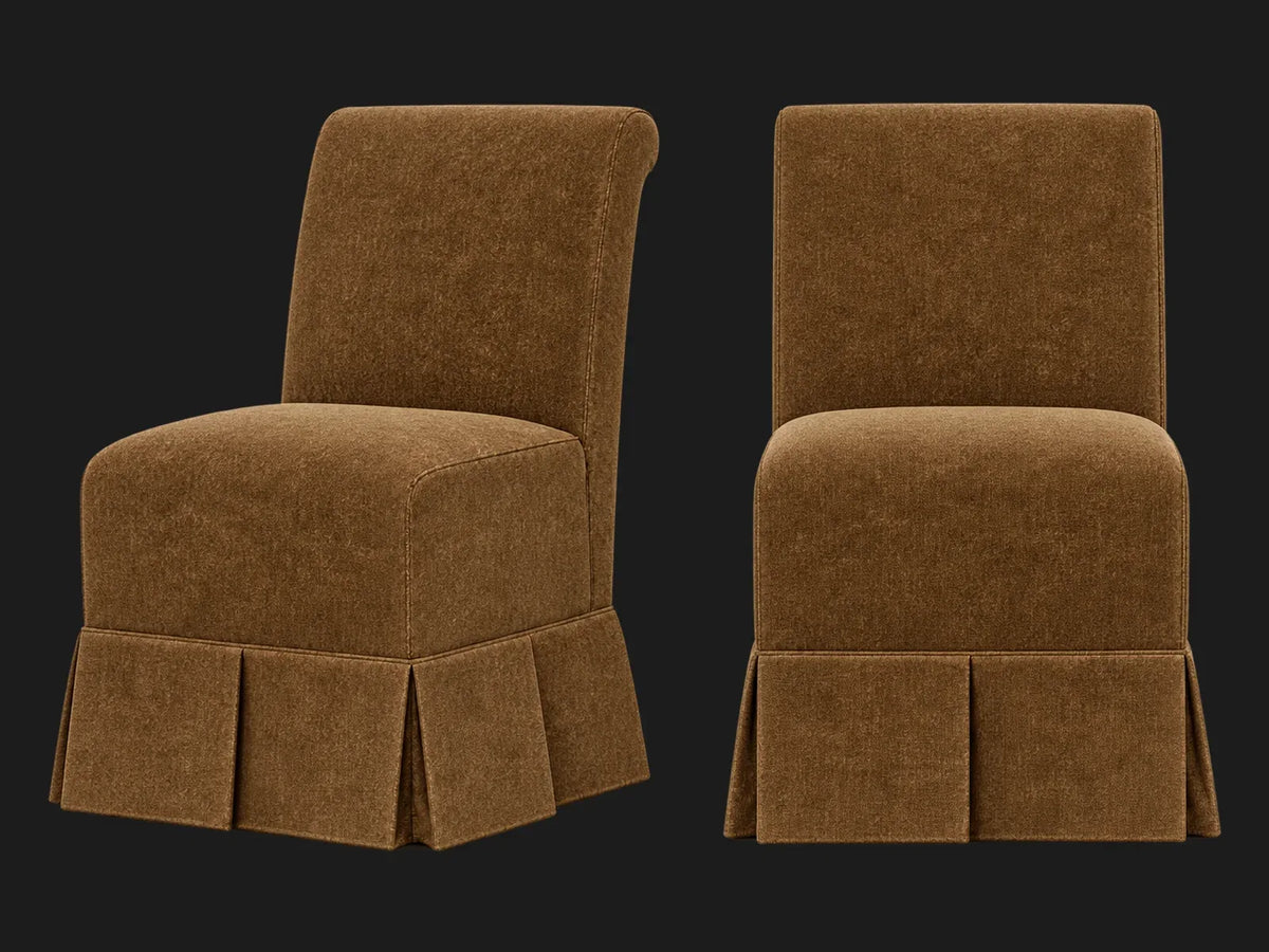 Dalia Armless Dining Chair 2-piece set in Mohair Brown Sugar #Fabric & Color_Mohair Brown Sugar