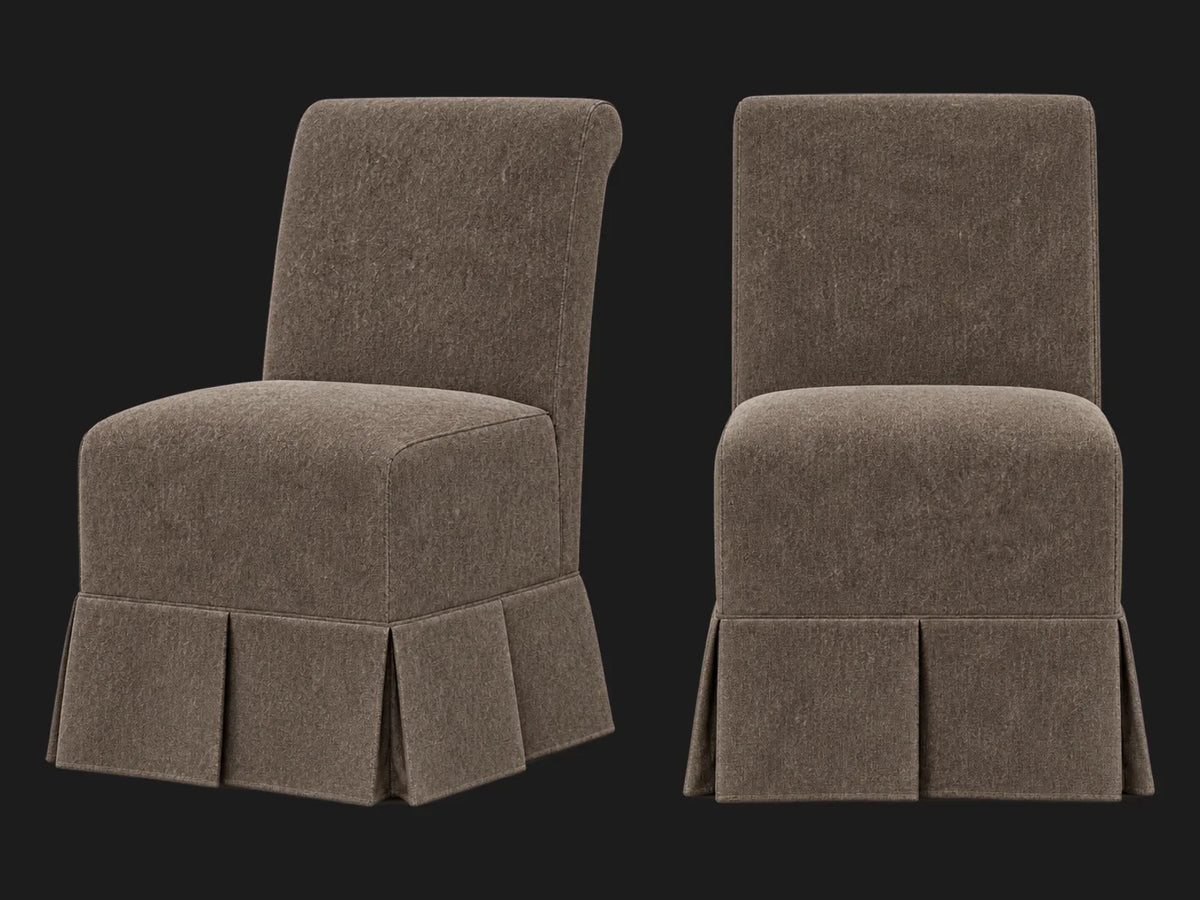 Dalia Armless Dining Chair 2-piece set in Mohair Mink #Fabric & Color_Mohair Mink
