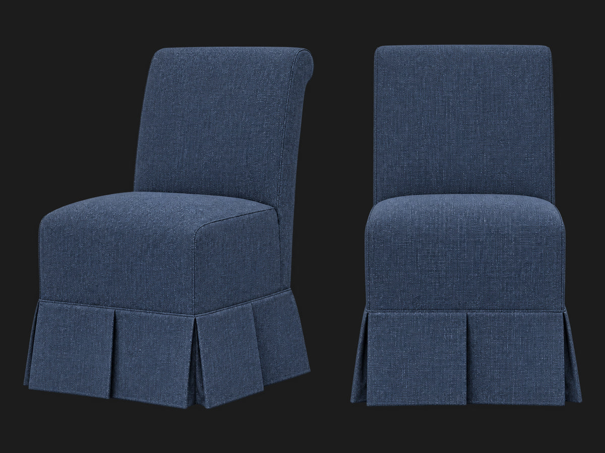 Dalia Armless Dining Chair 2-piece set in Performance Linen Weave Bay #Fabric & Color_Performance Linen Weave Bay