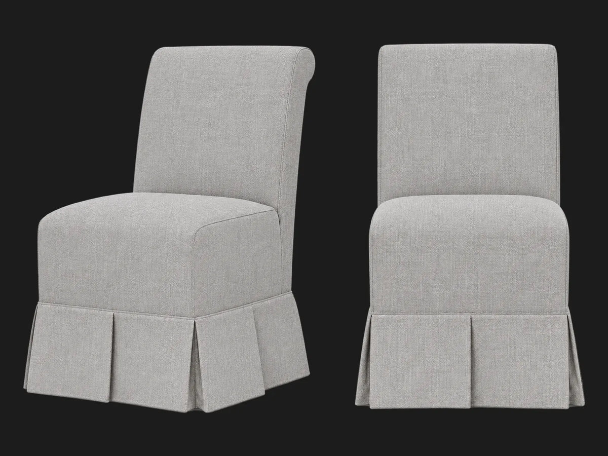 Dalia Armless Dining Chair 2-piece set in Performance Linen Weave Cloud #Fabric & Color_Performance Linen Weave Cloud