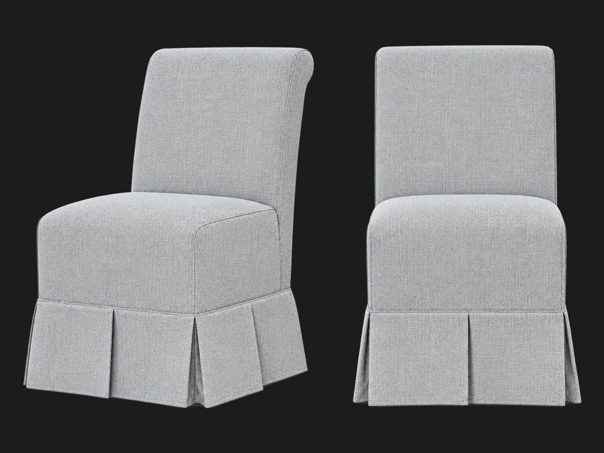 Dalia Armless Dining Chair 2-piece set in Performance Textural Weave Breeze #Fabric & Color_Performance Textural Weave Breeze