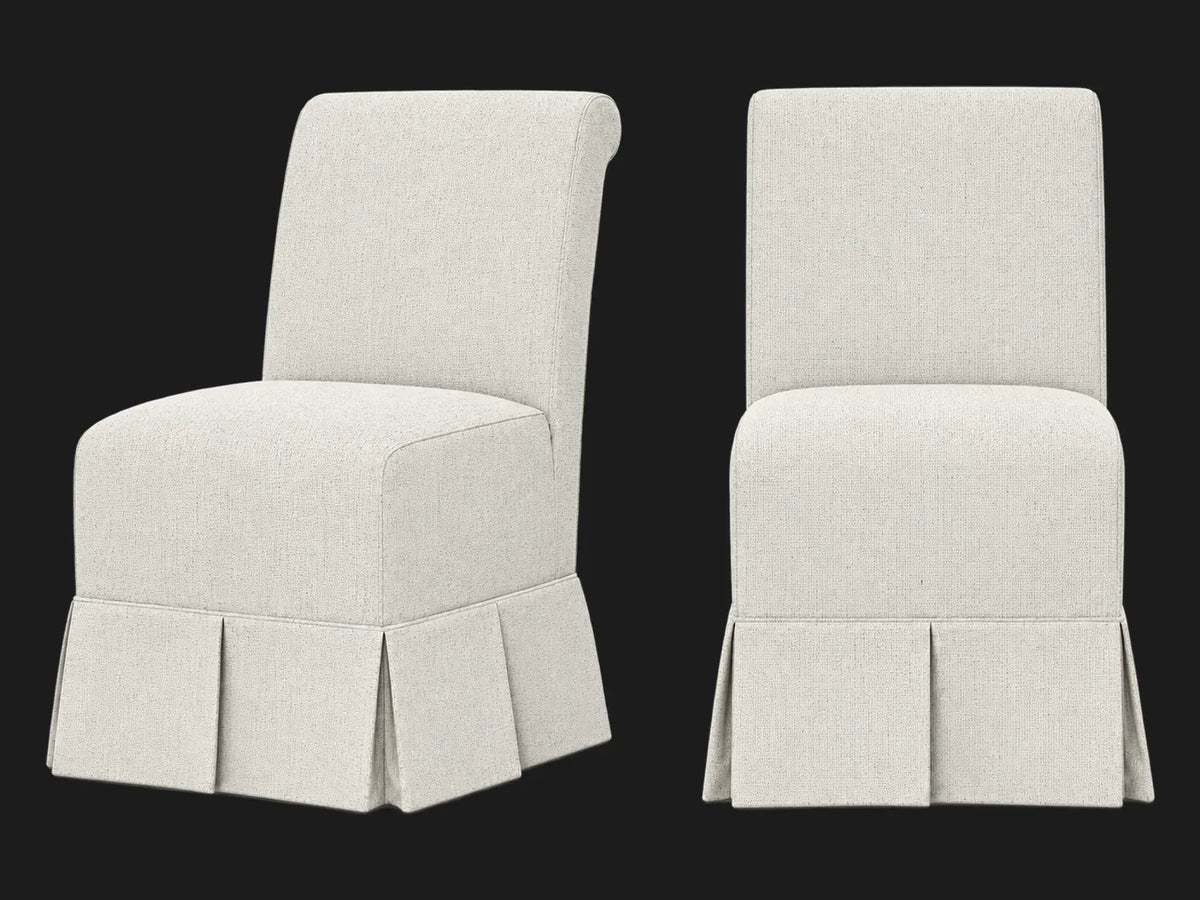 Dalia Armless Dining Chair 2-piece set in Performance Textural Weave Wisp #Fabric & Color_Performance Textural Weave Wisp
