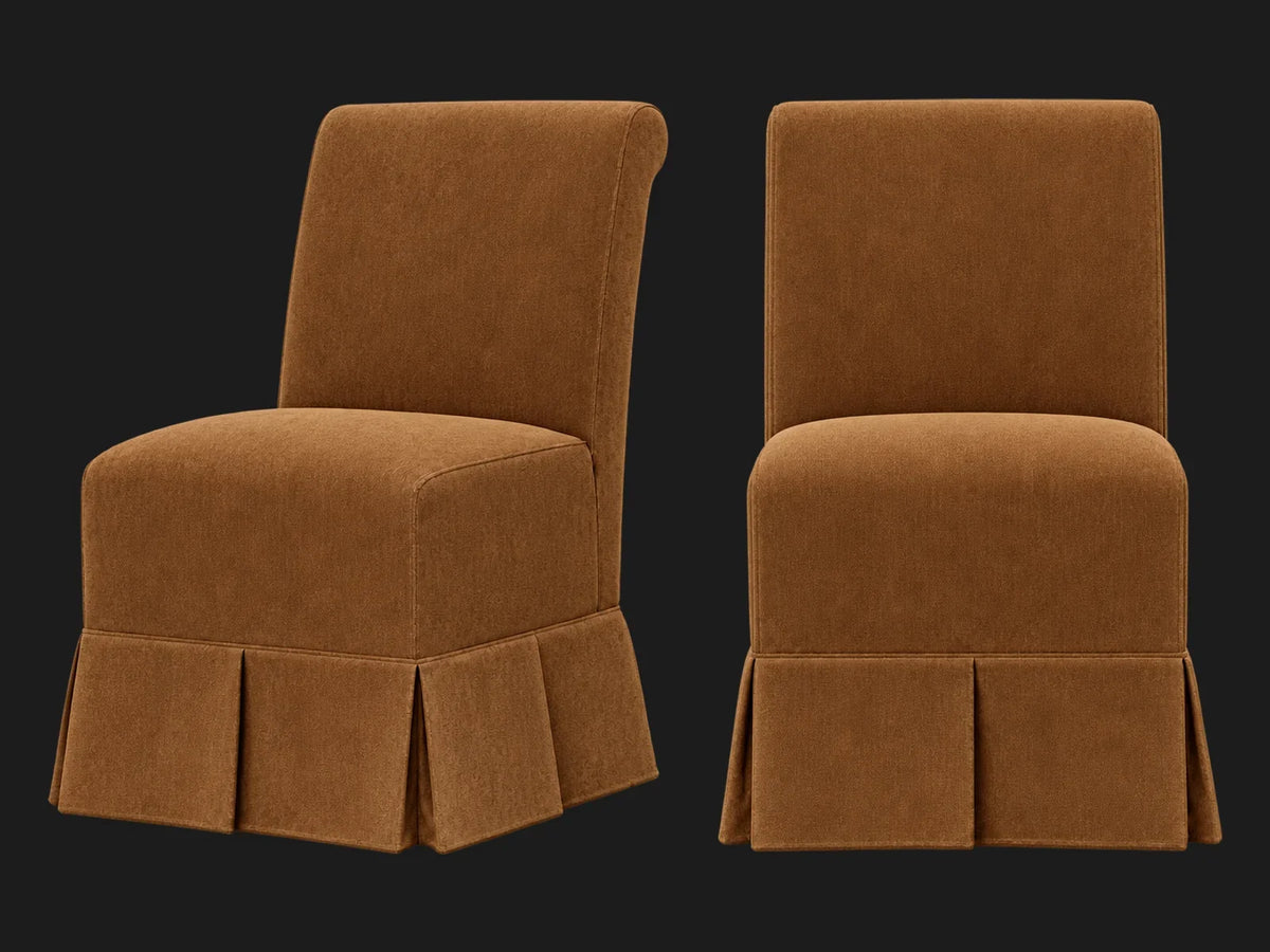 Dalia Armless Dining Chair 2-piece set in Performance Velvet Cider