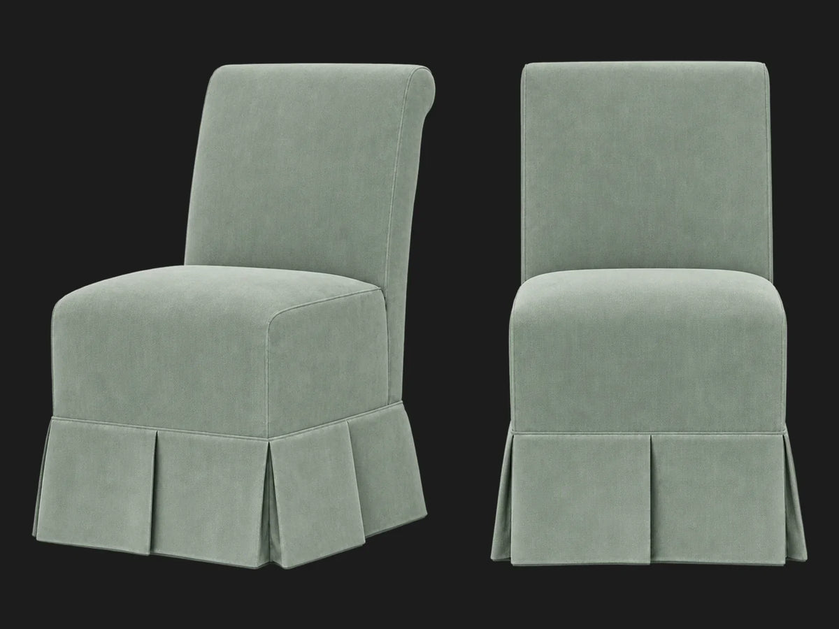 Dalia Armless Dining Chair 2-piece set in Performance Velvet Seafoam #Fabric & Color_Performance Velvet Seafoam