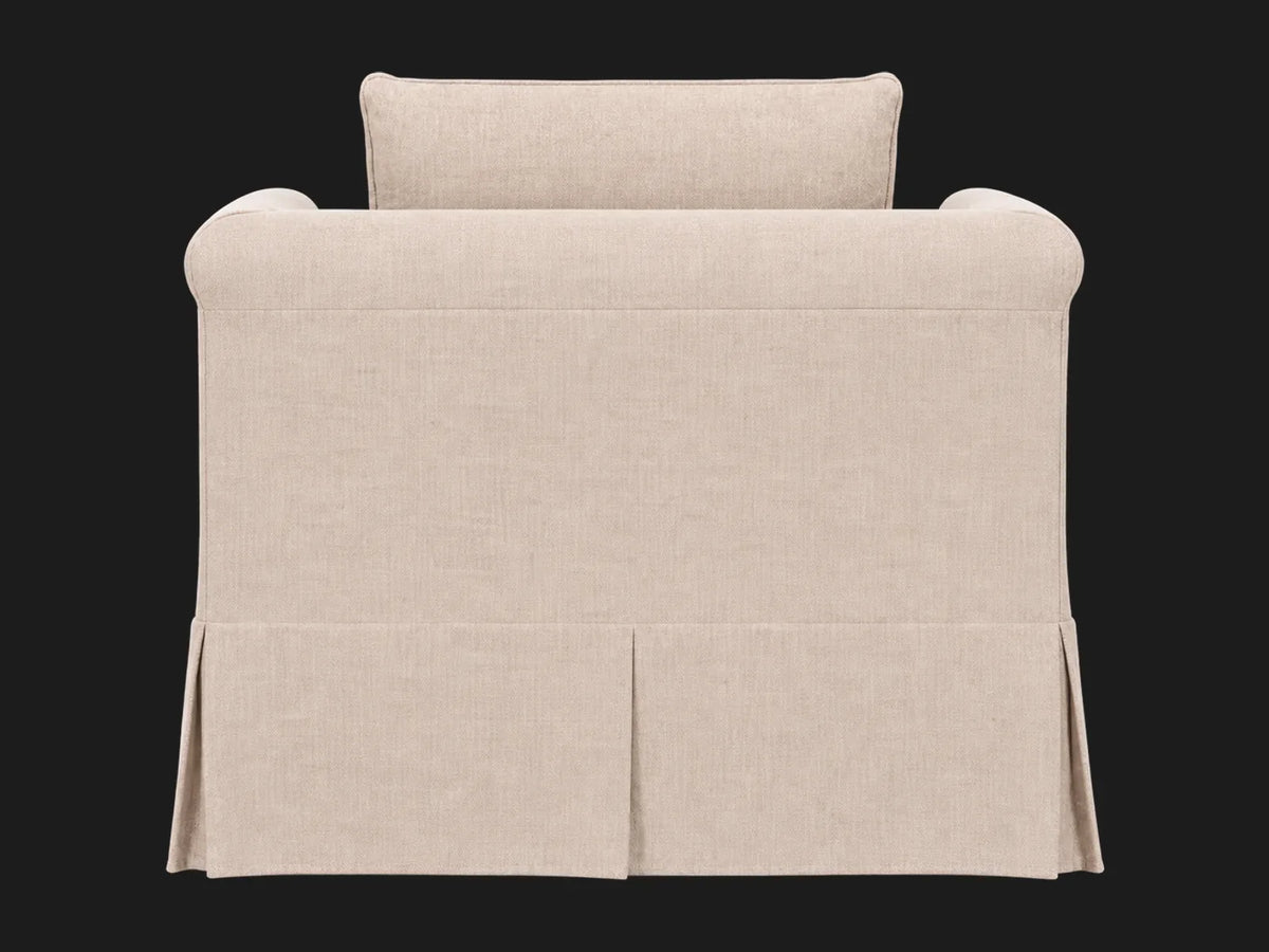 Dalia Slipcovered Chair in Heritage Belgian Linen Petal - rear view