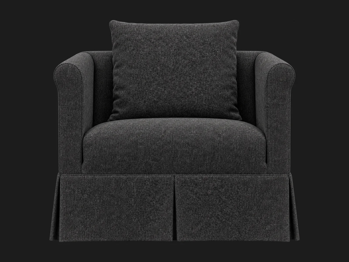Dalia Chair #Fabric & Color_Italian Brushed Wool Pepper