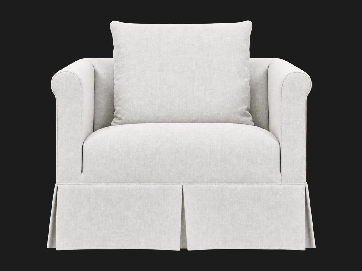 Dalia Chair #Fabric & Color_Performance Linen Weave Pure White
