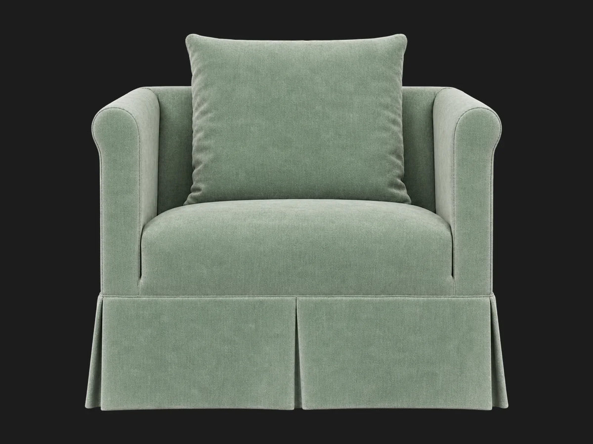 Dalia Chair #Fabric & Color_Performance Velvet Seafoam