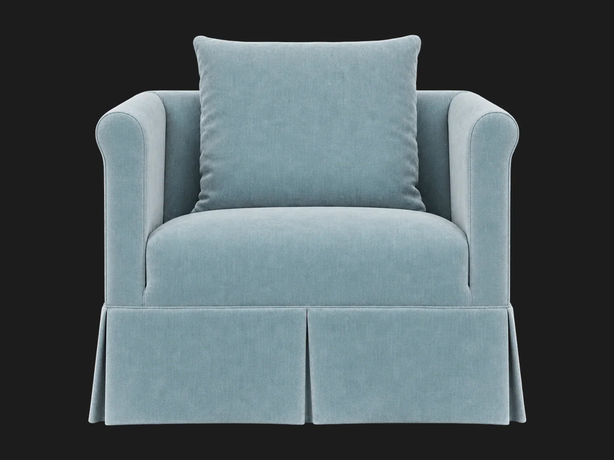 Dalia Chair #Fabric & Color_Performance Velvet Sky