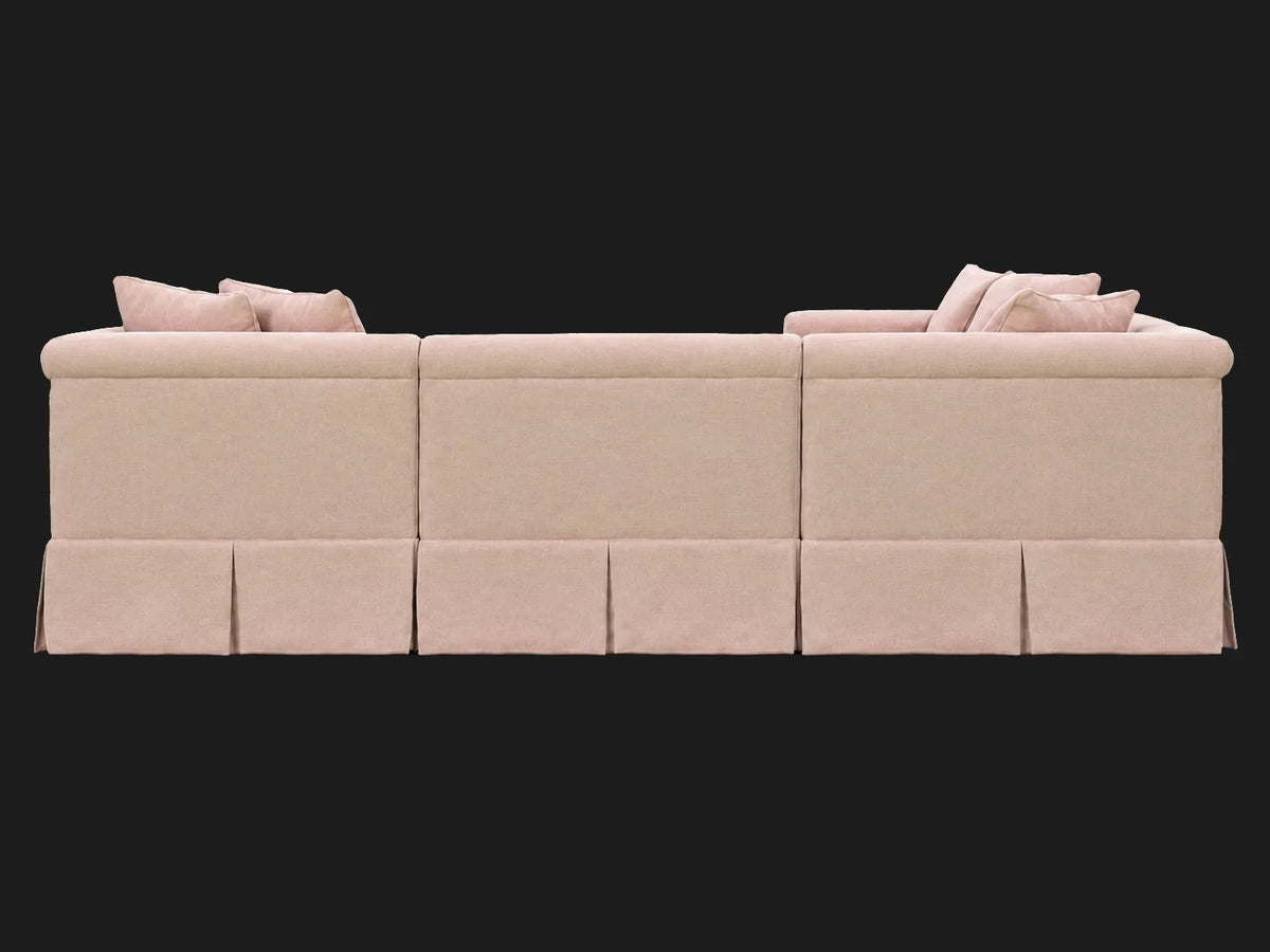 Dalia 4-piece L-shape sectional — rear in Performance Textural Weave Earthen